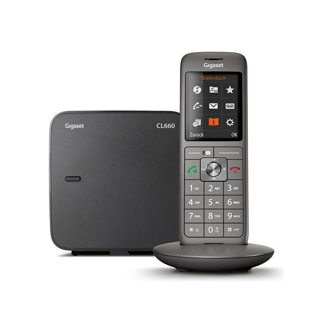 Gigaset CL660 Cordless DECT-GAP Display 2,4'' a colori Vivavoce Rubrica Compatibile Fibra-Voip Grigio