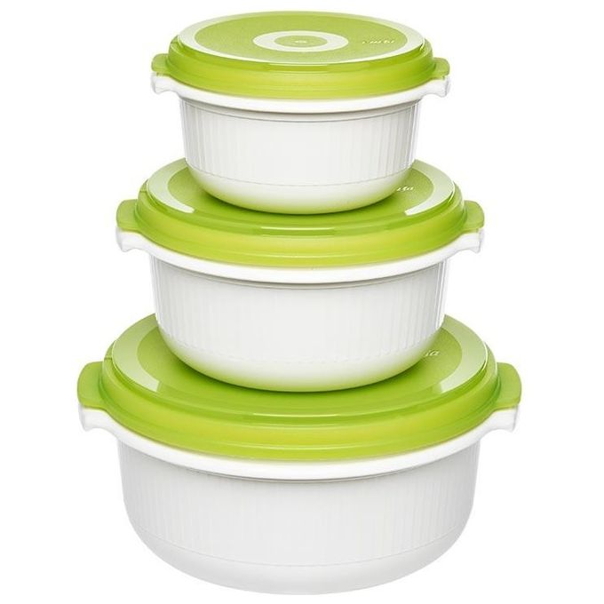 Emsa Micro Family Rotondo Set Verde-Bianco 3 Pezzi