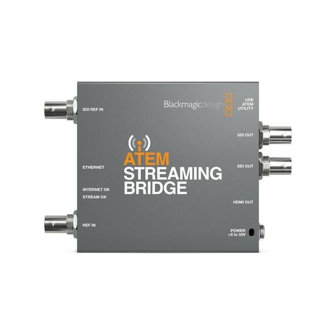 Blackmagic Design SWATEMMINISBPR ATEM Streaming Bridge Convertitore video attivo 1920 x 1080 Pixel 1080p 4:2:2 10 bit colore Grigio