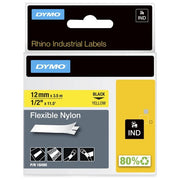 Dymo Nastro Da 12mmx3.5m Nylon Nero su Giallo