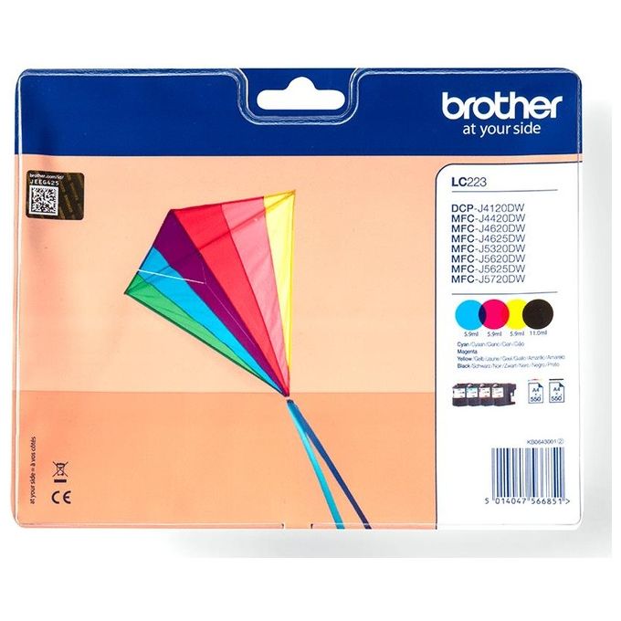 Brother Cartucca Ink-jet Lc223 Valbp kit 4 cart per Multifunzione-j4620dw-j5320dw-j5620dw-j5720dw