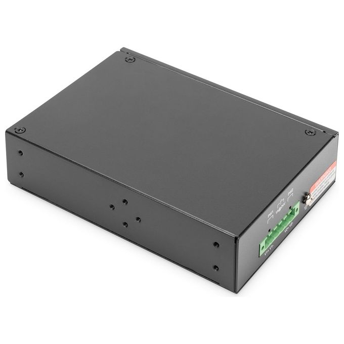 Digitus DN-651108 Switch Gigabit 8 Porte Industriale Temperatura Estesa da -40°C a 75°C Montaggio DIN Rail colore Nero
