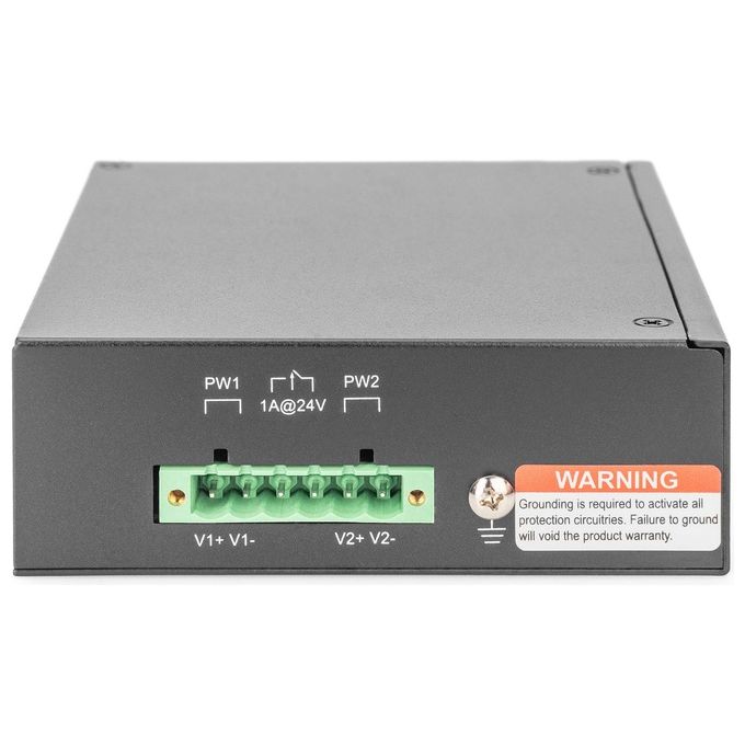 Digitus DN-651108 Switch Gigabit 8 Porte Industriale Temperatura Estesa da -40°C a 75°C Montaggio DIN Rail colore Nero