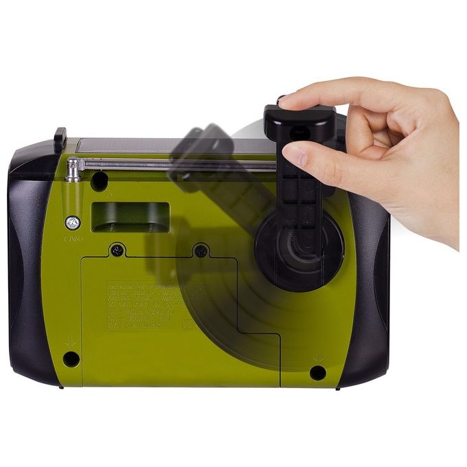 Trevi RA 7F30 BT Radio Portatile AM FM SW Bluetooth Dinamo Solare Powerbank Torcia LED colore Verde