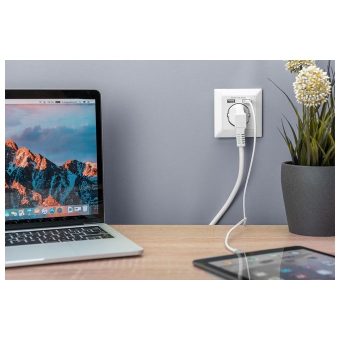 Digitus Presa a Muro Shuko con 2 Prese Usb 5V 2,1A