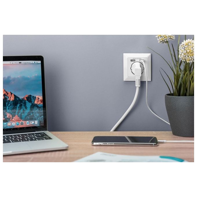 Digitus Presa a Muro Shuko con 2 Prese Usb 5V 2,1A