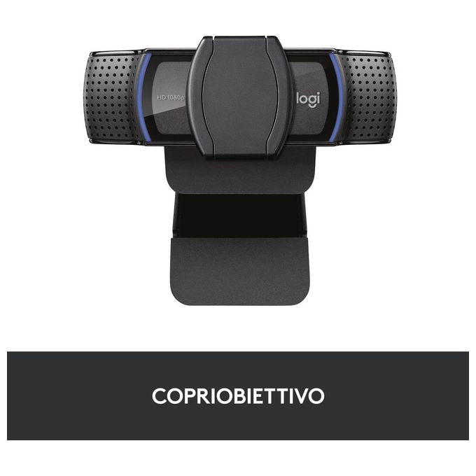 Logitech C920S HD Pro Webcam Videochiamata Full HD 1080p-30fps Correzione Luce HD Privacy Shutter