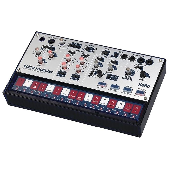Korg KRVOLCAMODULAR volca modular Sintetizzatore analogico semi-modulare con sequencer 50 punti di patch effetto riverbero colore Nero