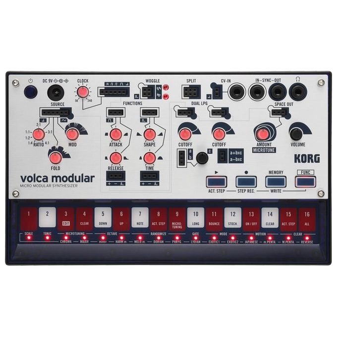 Korg KRVOLCAMODULAR volca modular Sintetizzatore analogico semi-modulare con sequencer 50 punti di patch effetto riverbero colore Nero