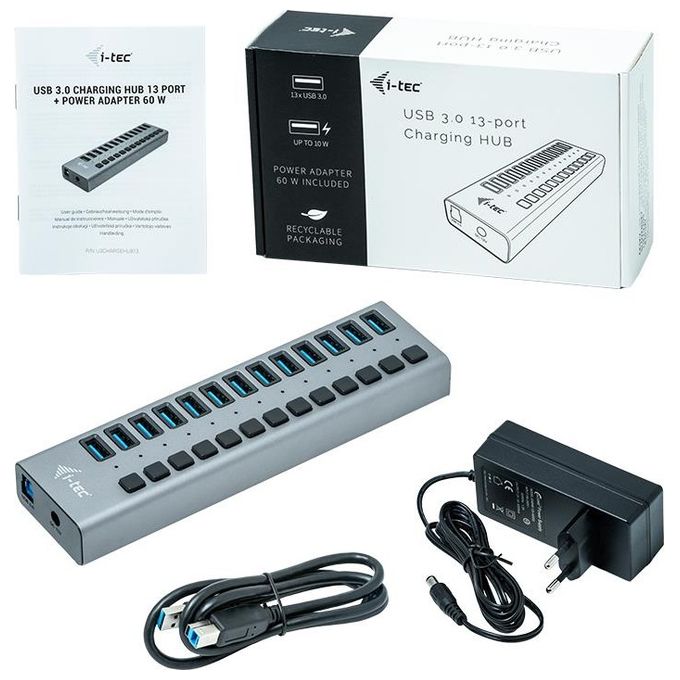 I-Tec U3CHARGEHUB13 Usb 3.0 Hub 13 Porte 60W
