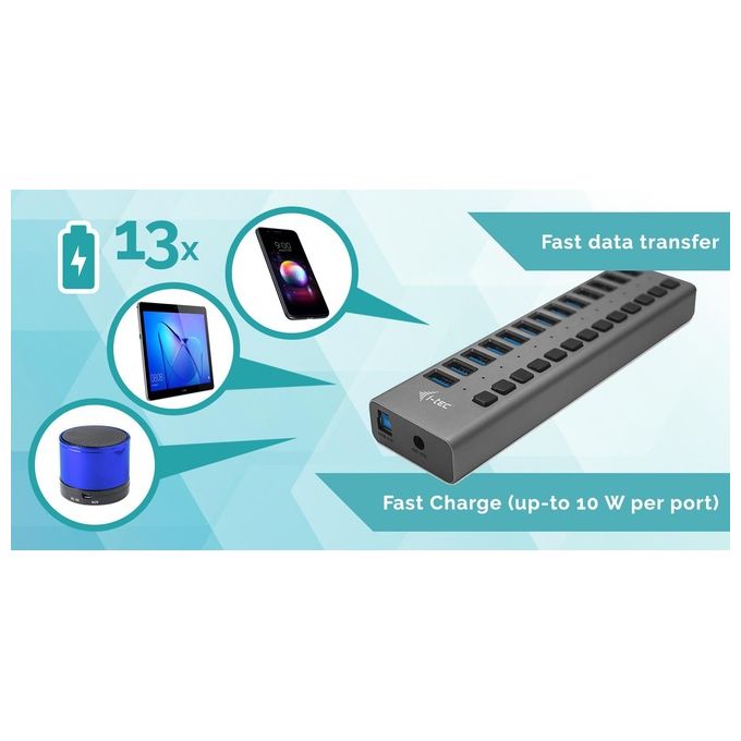 I-Tec U3CHARGEHUB13 Usb 3.0 Hub 13 Porte 60W