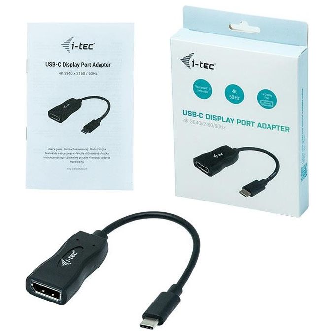 I-tec C31DP60HZP Cavo di Interfaccia e Adattatore Usb-C 3.1 DisplayPort Nero