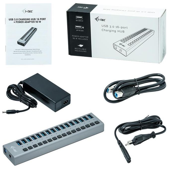 I-tec U3CHARGEHUB16 Hub 16 Porte 90W Usb 3.0
