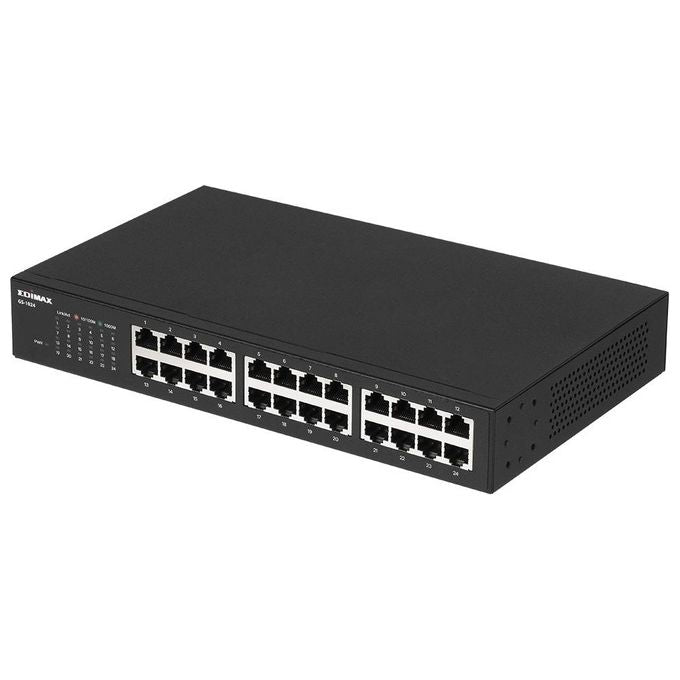 Edimax W128188293 GS-1024 Switch Non Gestito 24 Porte RJ-45 10-100-1000 Mbps Fanless Alimentazione Interna colore Nero