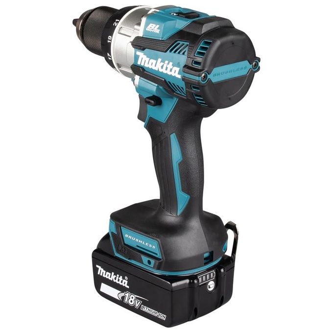 Makita DDF489Z Trapano Avvitatore a Batteria 18V Brushless 2 Velocita' Meccaniche 21 Livelli di Coppia Mandrino 13 mm Luce LED XPT Protezione Polvere Acqua colore Verde
