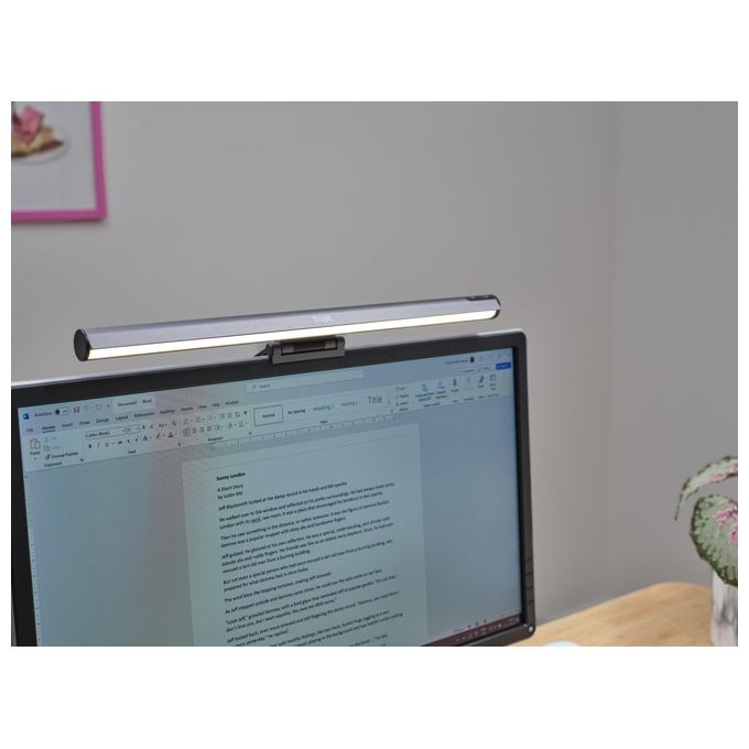 Trust 25483 Shyne Barra Luminosa per Monitor con Comandi Touch Regolazione Luminosita' e Temperatura Colore 3 Livelli Alluminio colore Nero