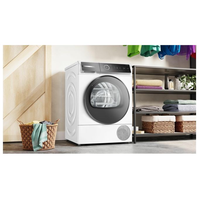 Bosch WQB245B0IT Serie 8 Asciugatrice Pompa di Calore 9 Kg Classe C Condensatore Autopulente Home Connect SmartDry (84x60x61 cm) colore Bianco