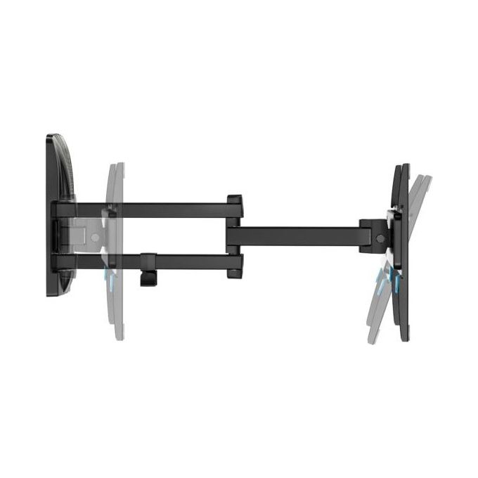 Meliconi 480989 Slimstyle Plus 200 SDR Supporto TV da Parete con Braccio 26'' 45'' VESA 200x200 Portata 25 Kg colore Nero