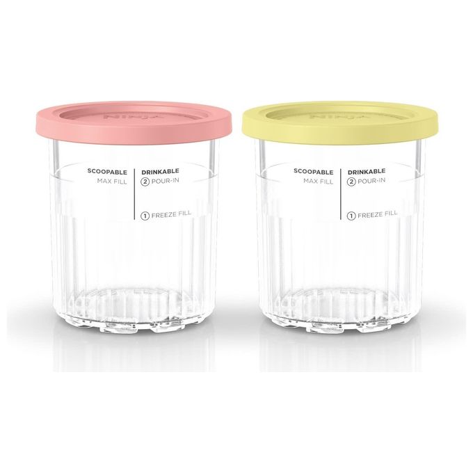 Ninja XSKPNTLD2EUUK Creami Deluxe Vasetti per Gelatiera 2 pz 709 ml Policarbonato BPA Free Lavabili in Lavastoviglie colore Trasparente