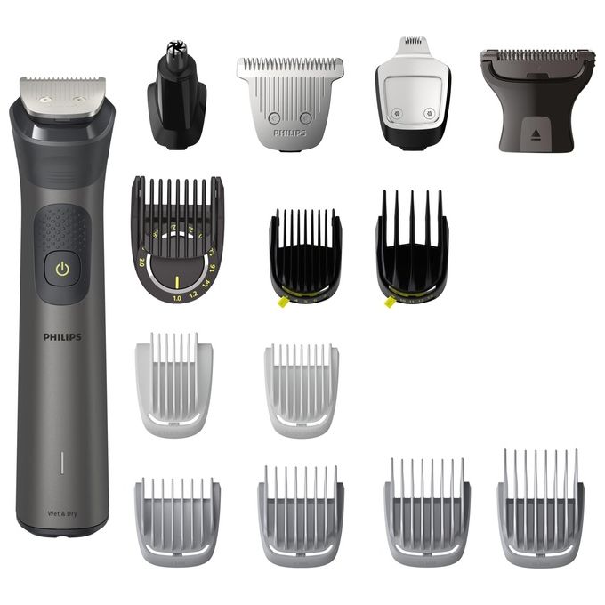 Philips MG7940-15 Serie 7000 Rasoio elettrico Trimmer 15 in 1 Viso Capelli Corpo umido e secco autonomia 120 min colore Grigio