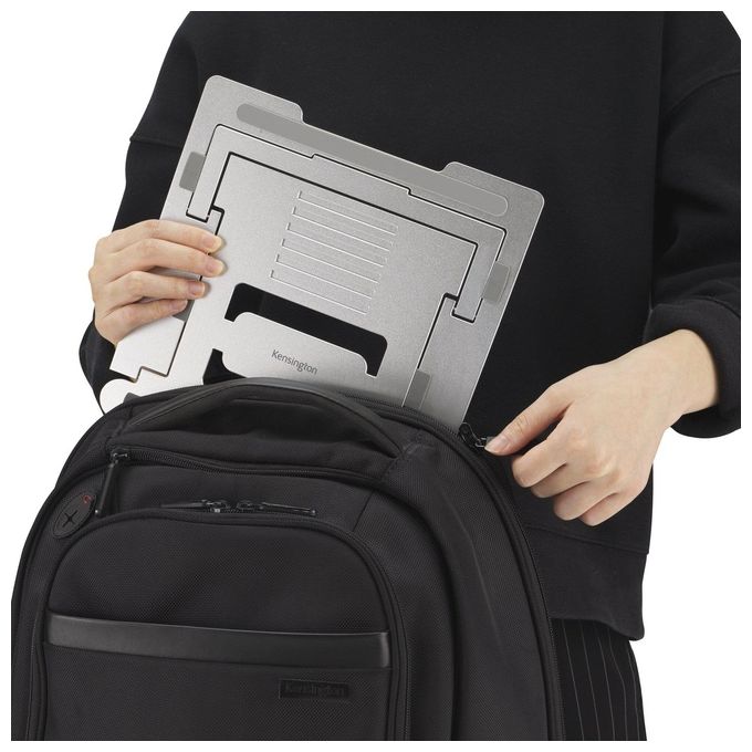 Kensington K50417WW Easy Riser Supporto per Laptop Regolabile in Alluminio 6 Livelli di Altezza e Angolazione Fino a 16'' 5 Kg colore Grigio