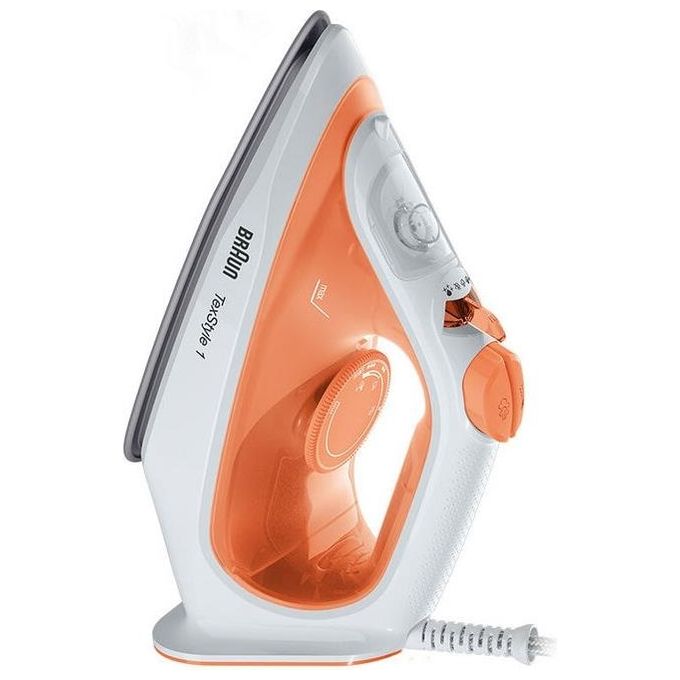 Braun TexStyle 1 SI 1009 Ferro da Stiro a Vapore Piastra Antiaderente 1900W Arancione-Bianco