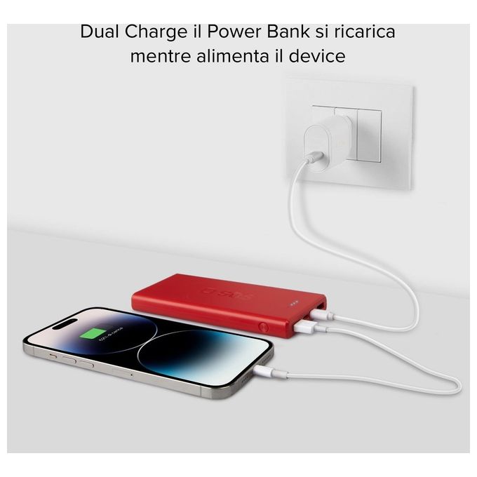 Sbs Powerbank 10.000mAh Extra Slim con Due Porte Usb 2.1A Intelligent Charge