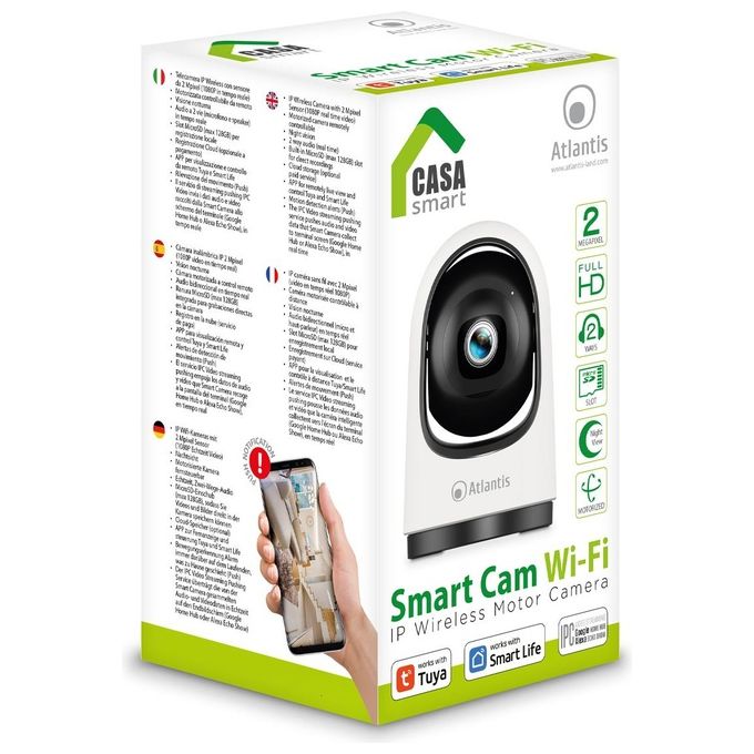 Atlantis Smartcam A14-sc915 Wl Telecamera Motorizzata 2mpx Full Hd 25fps H.264 Visione Notturna App per Controllo da Remoto