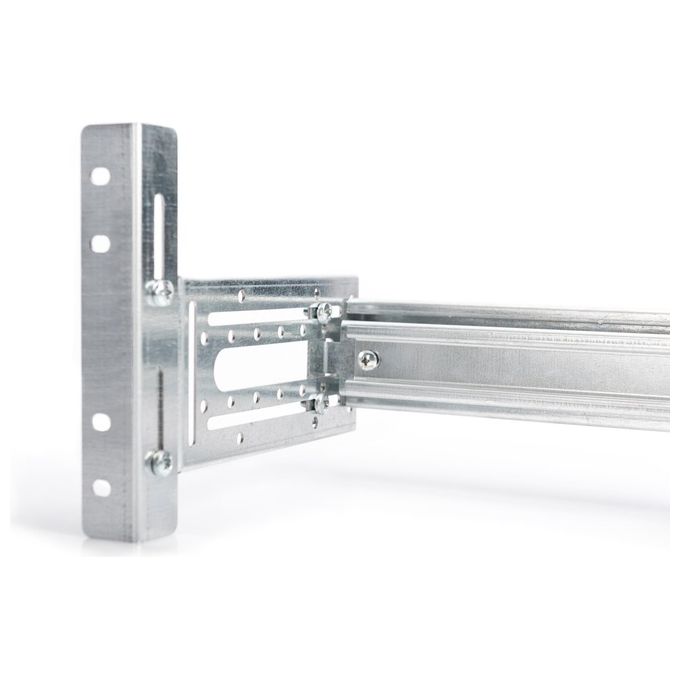 DIGITUS DN-19-DIN-4U Supporto per guida DIN 4U regolabile in profondita' e altezza con guida DIN inclusa colore Argento