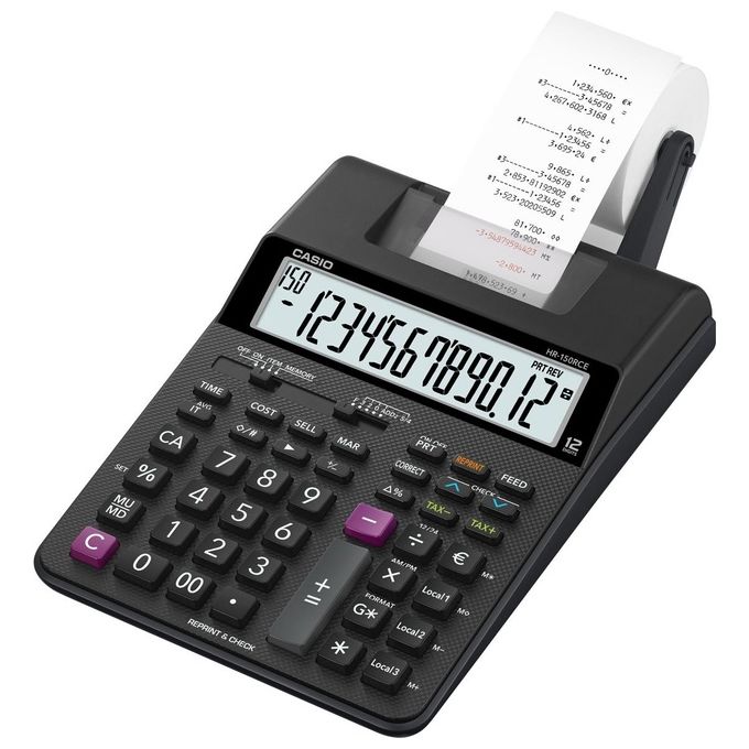 Casio Calcolatrice Scrivente 12 Cifre 2 Colori