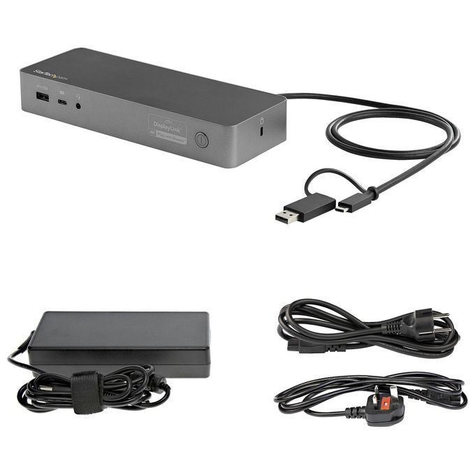 StarTech.com DK30C2DPEPUE Docking station universale USB-C e USB-A con doppio video 4K HDMI e DisplayPort 100W Power Delivery 4 porte USB 3.2 GbE colore Nero Grigio