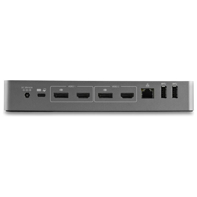 StarTech.com DK30C2DPEPUE Docking station universale USB-C e USB-A con doppio video 4K HDMI e DisplayPort 100W Power Delivery 4 porte USB 3.2 GbE colore Nero Grigio