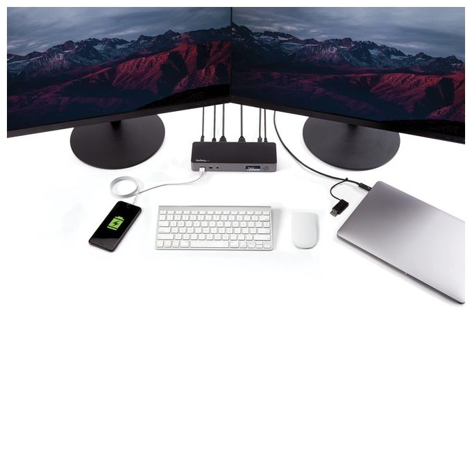 StarTech.com Docking Station Universale per Portatile Dual 4K Usb-C-Usb 3.0 60W PD