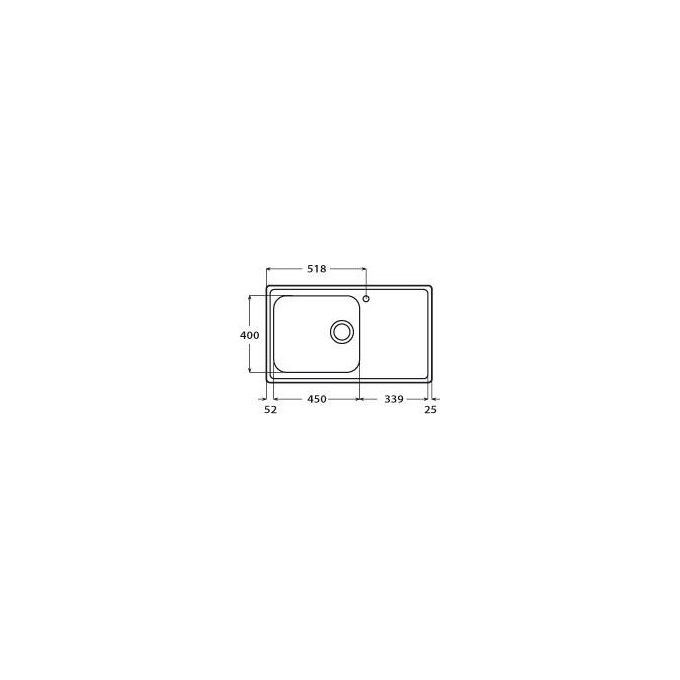 Apell LNG861ILBC Serie Linear Lavello da Incasso 1 Vasca Maxi Gocciolatoio Sinistro Acciaio Spazzolato