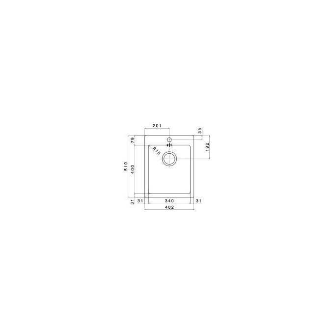 Apell LNP40F Linear Plus Lavello da incasso 1 vasca in acciaio inox spazzolato 40x51 cm (402x510x201 mm) colore Acciaio