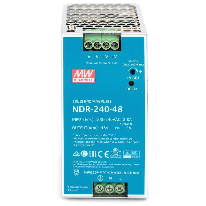 Digitus DN-PWR24048 Alimentatore Industriale 240 W 48 V CC Montabile su Guida DIN colore Verde Argento