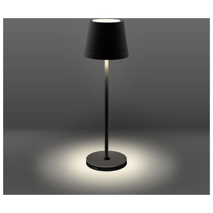 Century LMPNG-023827 LUME PLUS Lampada da Tavolo Ricaricabile LED 2,2 W Dimmerabile Touch Autonomia Fino a 40 h IP54 colore Nero