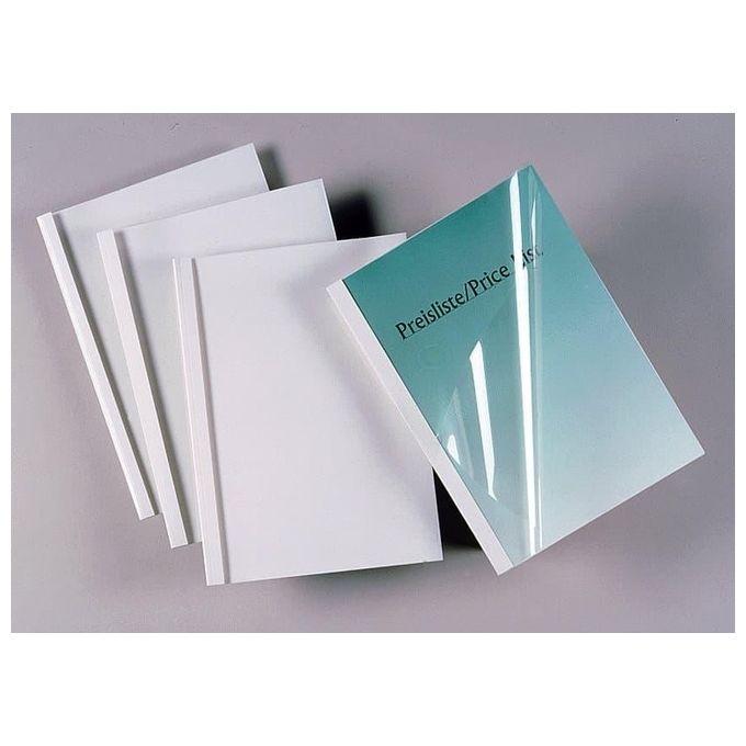 Gbc Cf100 Cartelline Termiche Silk White Dorso 12 Mm Formato A4 Trasparente Bianco