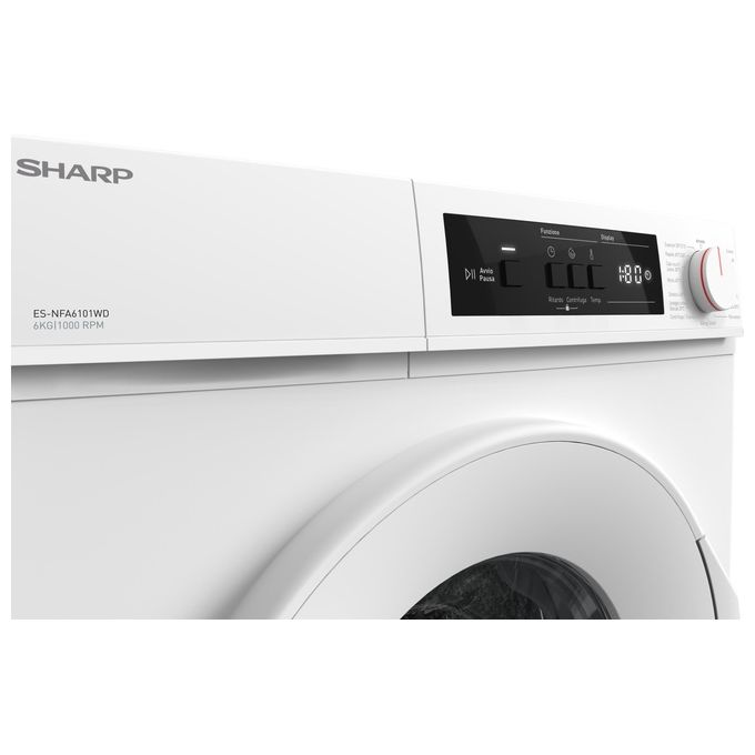 Sharp ES NFA6101WD Lavatrice Caricamento Frontale 6Kg Classe Energetica D Bianco