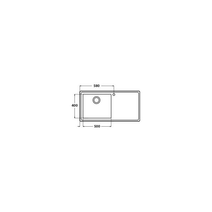Apell LNP1001IRBC Serie Linear Plus Lavello Acciaio Spazzolato da Incasso Gocciolatoio a Destra 1 vasca 10x50cm