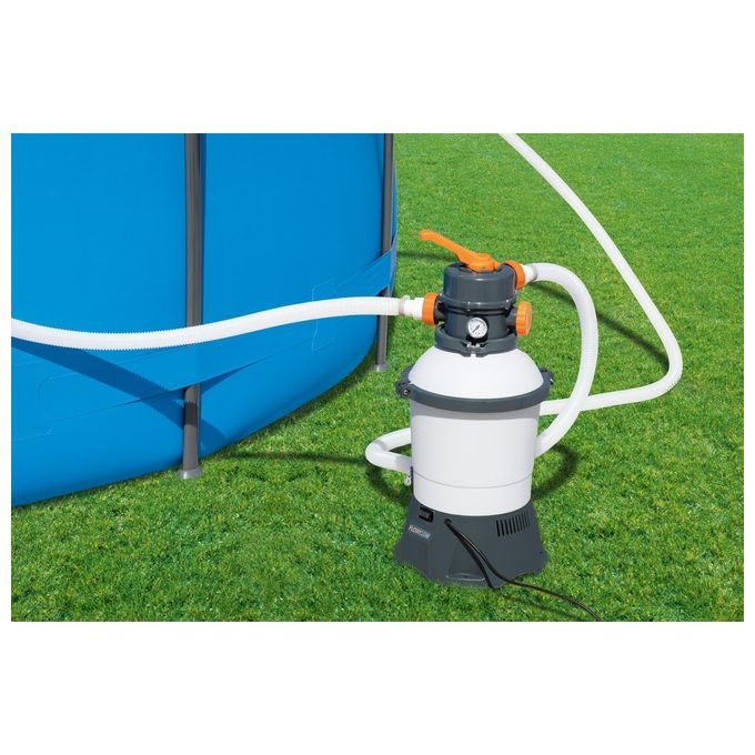 Bestway 58515 Flowclear - Pompa di Filtraggio a Sabbia Per Piscine Fuori Terra, Portata 3.028 Lt-H
