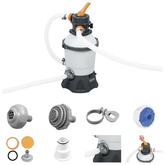 Bestway 58515 Flowclear - Pompa di Filtraggio a Sabbia Per Piscine Fuori Terra, Portata 3.028 Lt-H