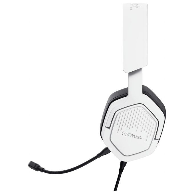 Trust cuffie gaming gxt492w carus bianche over ear multipiattaforma microfono removibile