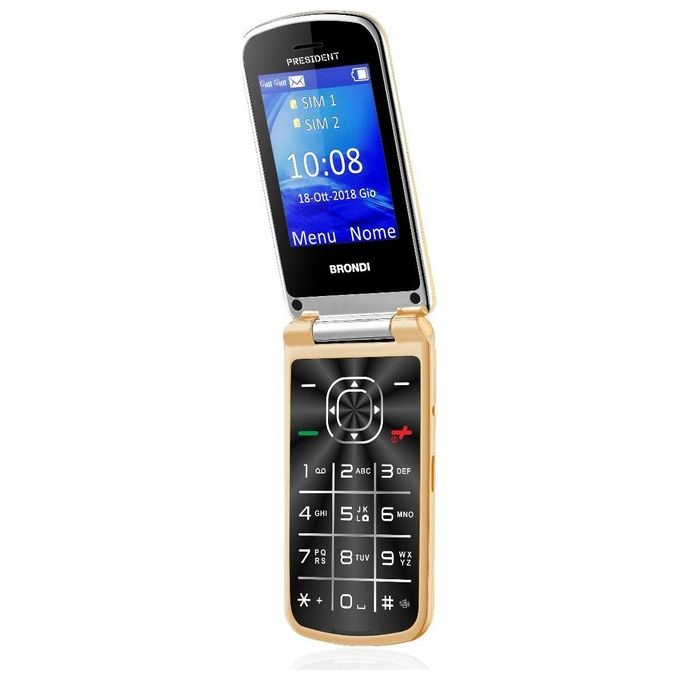 Brondi President Telefono Cellulare Dual Sim 3'' Oro