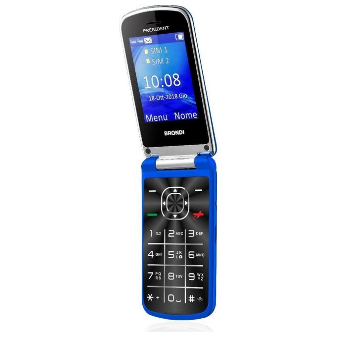 Brondi President Telefono Cellulare Dual Sim 3'' Blu