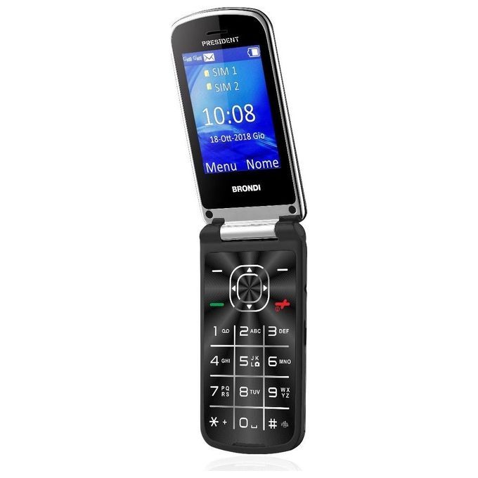 Brondi President cellulare basico dual sim display 3 pollici fotocamera 1.3 mp nero