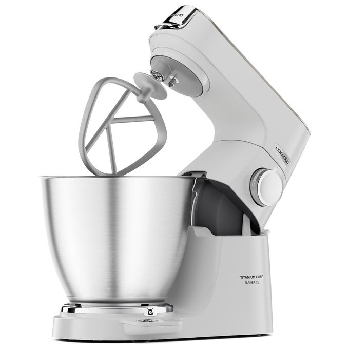 Kenwood KVL65.001WH Titanium Chef Baker XL Lite Impastatrice Planetaria 1200W ciotola 7L bilancia integrata 6 velocita' colore Bianco