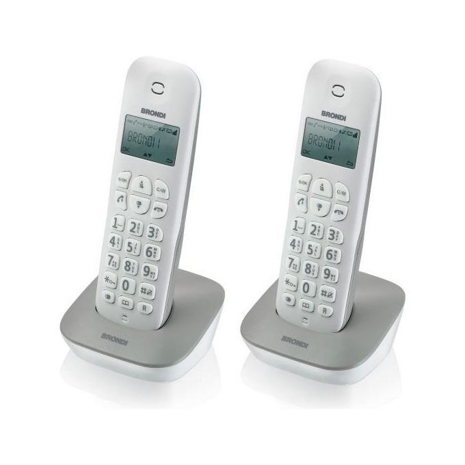 Brondi Gala Twin Telefono Cordless Bianco-Grigio