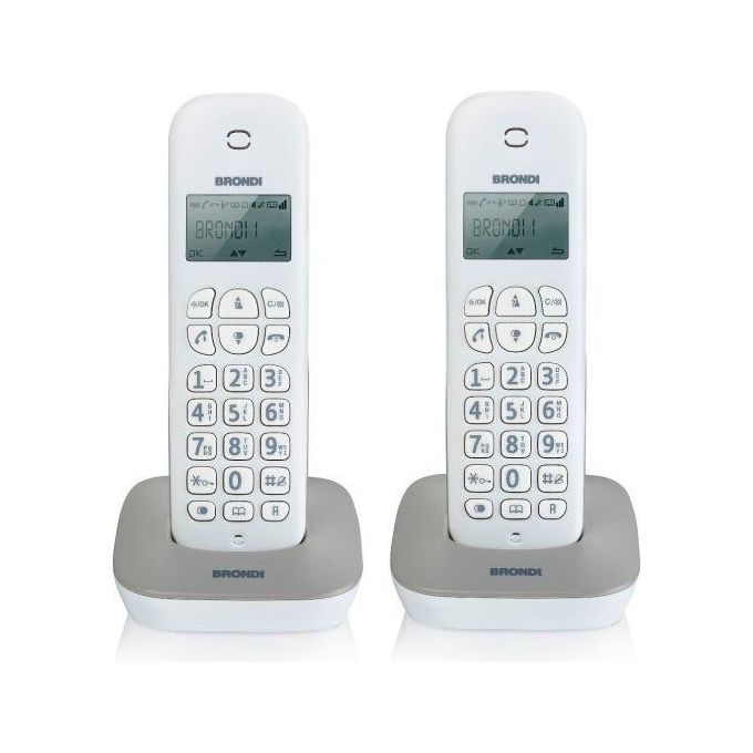 Brondi Gala Twin Telefono Cordless Bianco-Grigio