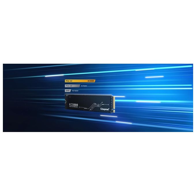 Kingston SKC3000D-4096G KC3000 SSD M.2 2280 NVMe PCIe 4.0 4TB Lettura 7000 MB-s Scrittura 7000 MB-s 3D TLC